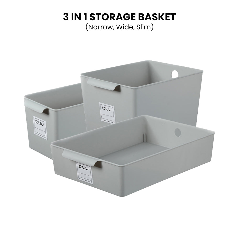 Locaupin Multifunctional Sorting Storage Basket Organizer Box Space Saver Wardrobe Cabinet Drawer Type Shelf Set