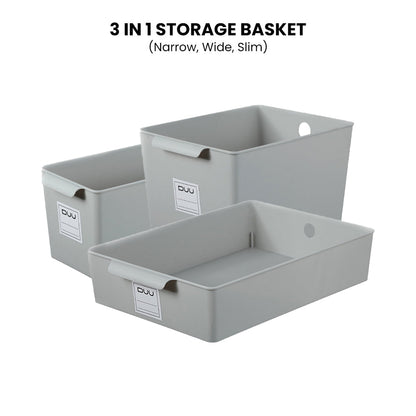 Locaupin Multifunctional Sorting Storage Basket Organizer Box Space Saver Wardrobe Cabinet Drawer Type Shelf Set