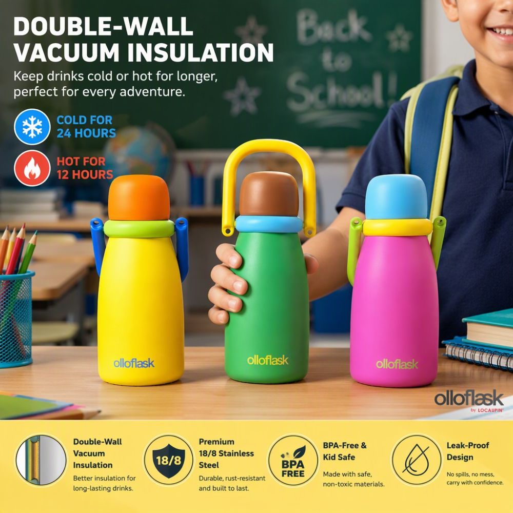 Locaupin SpringPop Series (24oz) Vacuum Flask Sip Insulated Water Tumbler