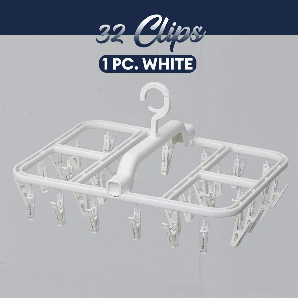Locaupin Laundry Portable 12 Clips Folding Clothes Hanger Rotating Hook Socks Towel Undergarment Drying Rack