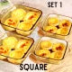 Load image into Gallery viewer, Locaupin Bundle of 4 Amber Borosilicate Bakeware Microwave Oven Safe Baking Plate Package Set Party Tray Food Container for Mommy
