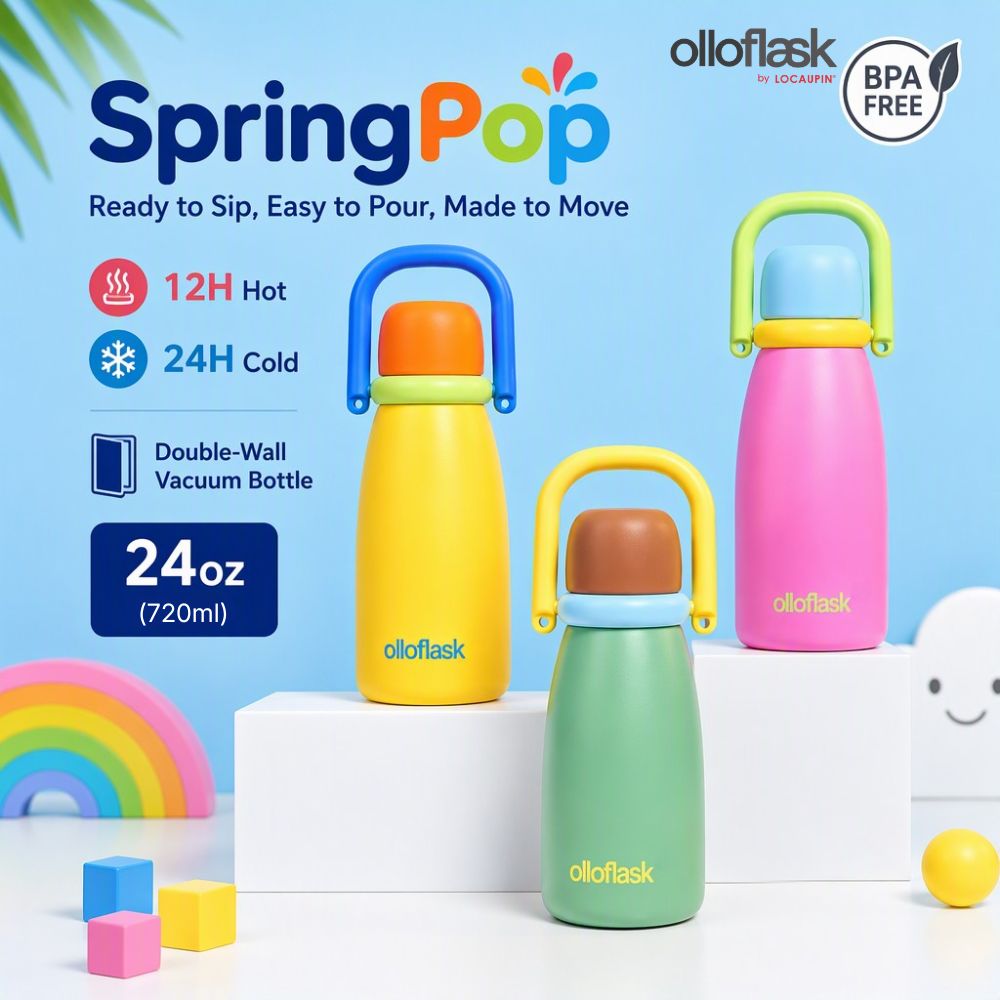 Locaupin SpringPop Series (24oz) Vacuum Flask Sip Insulated Water Tumbler