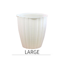 Load image into Gallery viewer, Locaupin White Line Textured Flower Pot Modern Home Garden Plants Outdoor Decor Wicking Rope Self Watering Planter
