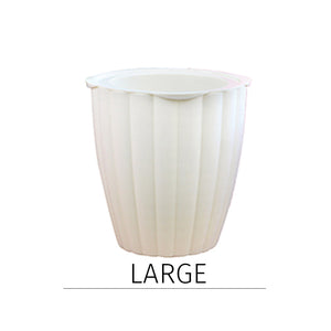 Locaupin White Line Textured Flower Pot Modern Home Garden Plants Outdoor Decor Wicking Rope Self Watering Planter