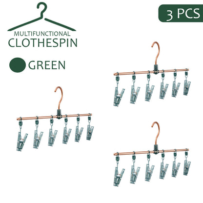 Locaupin Aluminum Laundry Drying Socks Baby Clothes Underwear Hanger Clips Indoor Outdoor Closet Organizer
