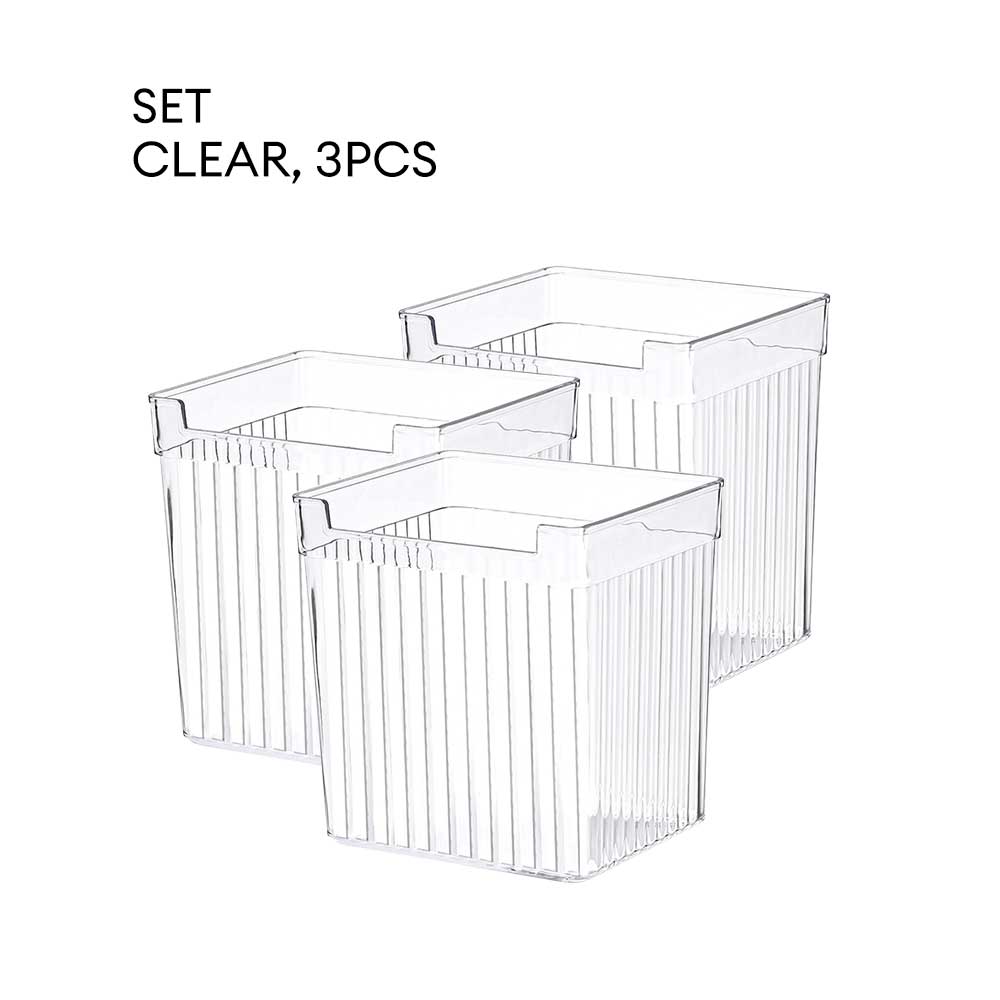 Locaupin Transparent Multipurpose Fridge Organizer Bin Refrigerator Side Door Storage Shelf Pantry Cabinet Cupboard Basket