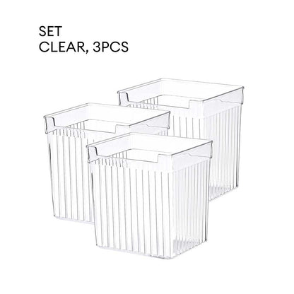 Locaupin Transparent Multipurpose Fridge Organizer Bin Refrigerator Side Door Storage Shelf Pantry Cabinet Cupboard Basket