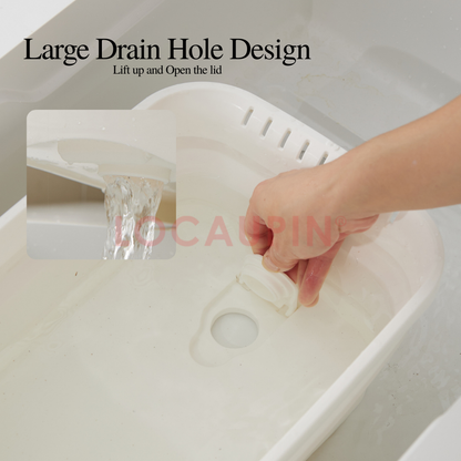 Locaupin Kitchen Foldable Basin for Fruits and Vegetables Washing - Portable and Space Saving Wash Basket - Sink Organizer