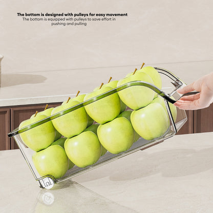 LOCAUPIN Clear Fridge Organizer Bin – BPA-Free Stackable Refrigerator Box for Food & Drink, Kitchen Shelf Organizer