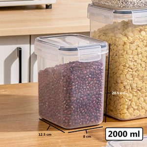 Dry Food Storage Containers Leak Proof Silicon Sealing Lock Lid Multipurpose Grain Powder Cereal Canister Jar