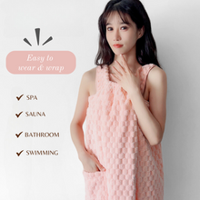 Load image into Gallery viewer, LOCAUPIN Women&#39;s Spa Bath Towel Absorbent Body Wrap Shower Towel Dress with Sleeveless Strap Pocket
