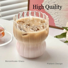 Load image into Gallery viewer, LOCAUPIN Stripe Texture Coffee Mug Crystal Borosilicate Glass Drinking Cute Cup Hot Cold Beverage
