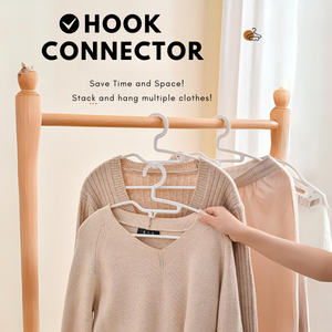 LOCAUPIN Set of 5 Clothes Hanger with Connector Hook Non Slip Multifunctional Closet Space Organizer