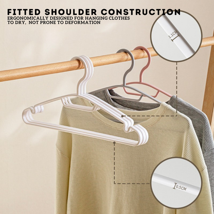 Locaupin 5 Pieces Anti-Slip Hanger with Groove Design Heavy Duty Flexible Wardrobe Laundry Organizer High Quality Clothes Holder