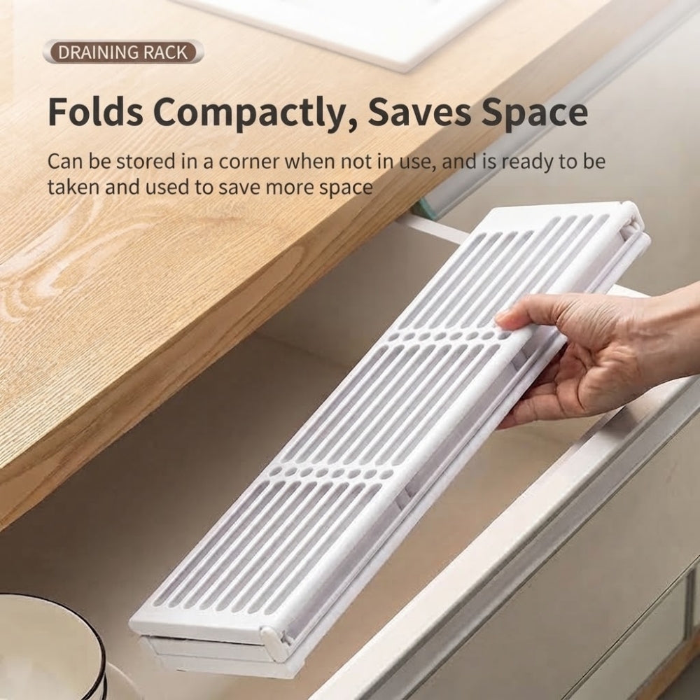 LOCAUPIN Foldable Anti-Slip Dish Drying Rack Space Saver Sink Organizer Over Sink Multifunctional Kitchen Drainer Board