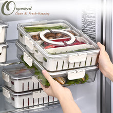 Load image into Gallery viewer, LOCAUPIN Food Container Washing Fruit Vegetable Storage Locking Lid Fridge Organizer Compartment
