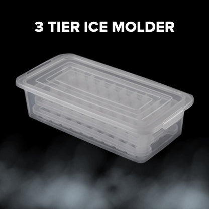 Locaupin Ice Maker Cube Mold Tray Bucket for Freezer Container with Lid Homemade Beverages Chocolate Cocktail Drinks