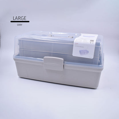 Locaupin 3 Layer Medicine Box Medical Equipment Storage Multipurpose Crafts Organizer Family First Aid Supplies Compartment Container with Lid