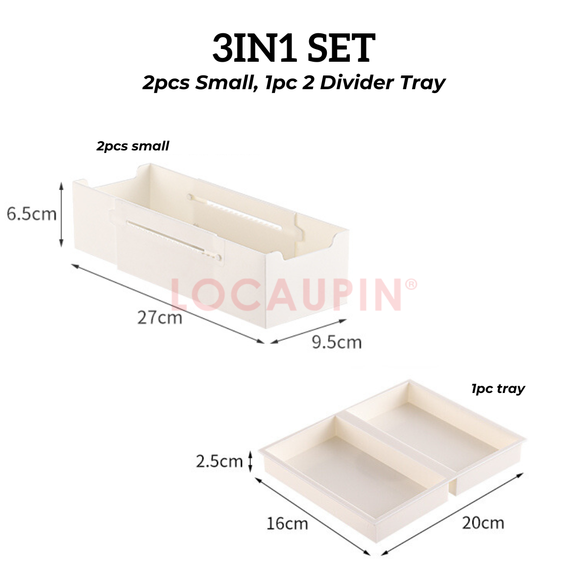 Locaupin Multifunctional Extendable Drawer Tray Storage Adjustable Sorting Box Home Kitchen Wardrobe Office Supplies Organizer