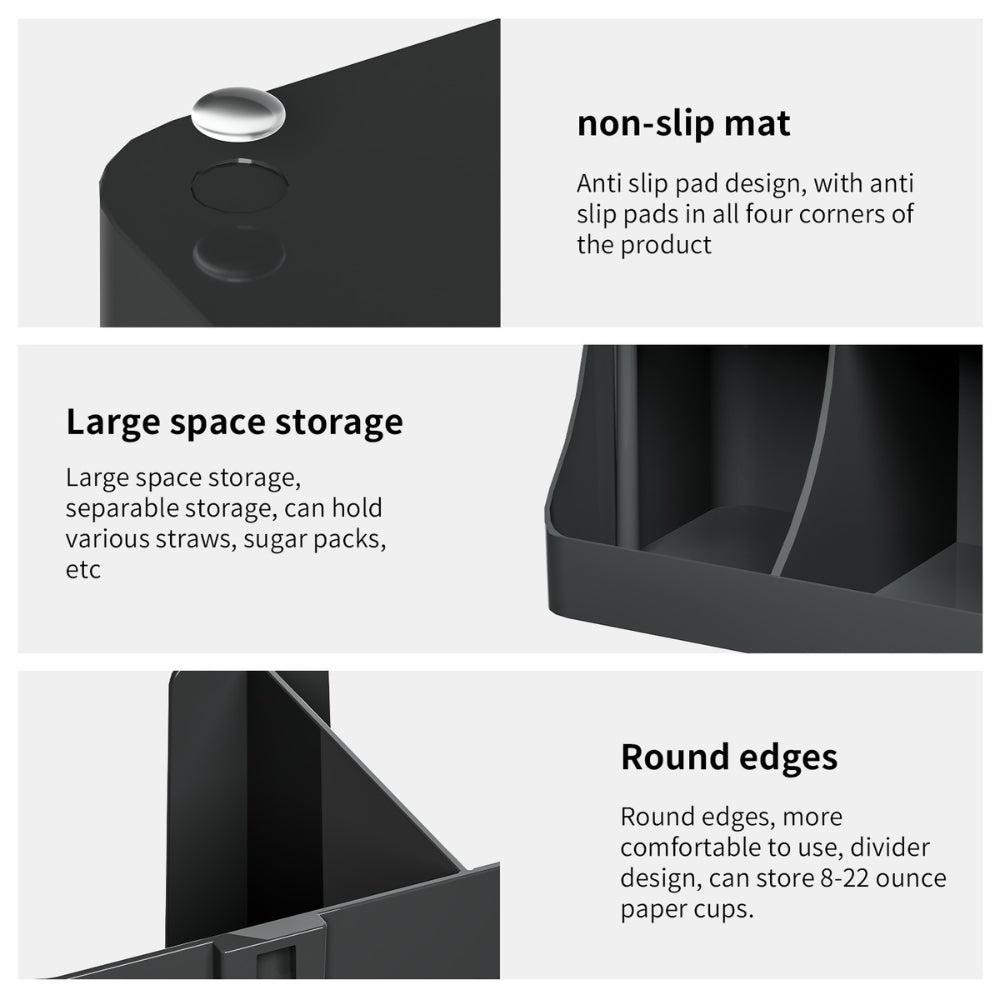 LOCAUPIN Two Layer Wall Mounted Paper Cup Holder Multifunctional Storage Rack Coffee Cups Dispenser  Organizer