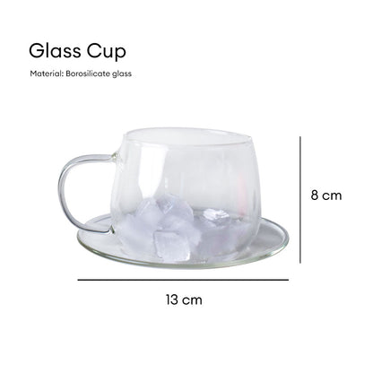 Locaupin Tea Pot Maker with Removable Spout Filter Heat Resistant Borosilicate Glass Stainless Steel Lid Kettle Hot Cold Beverage