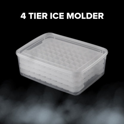 Locaupin Ice Maker Cube Mold Tray Bucket for Freezer Container with Lid Homemade Beverages Chocolate Cocktail Drinks