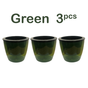 Locaupin Transparent Self Watering Planter Outdoor Plants Gardening Indoor Decorative Flower Pot with Drainage Holes