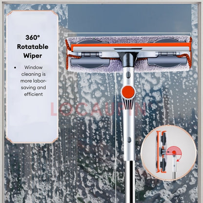 LOCAUPIN Window Glass Wiper Extendable Handle Window Cleaner Sponge Squeegees with Long Handle Household Cleaning Tools