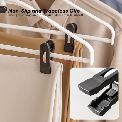 Locaupin 5pcs Set Question Mark Hanger with Adjustable Clips for Clothes, Trousers, Coats - Wardrobe & Laundry Closet Organizer