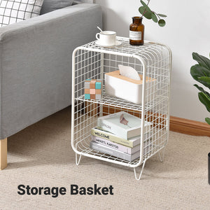 Locaupin Bookshelf Organizer Multifunctional Metal Storage Shelf Display Bedroom End/Side Table For Living Room Office Sofa Entryway