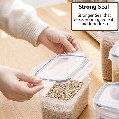Dry Food Storage Containers Leak Proof Silicon Sealing Lock Lid Multipurpose Grain Powder Cereal Canister Jar
