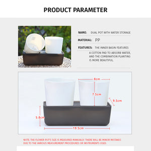 Locaupin Dual Self Watering Planter in One Water Storage Base Indoor Flower Garden Plant Wicking Pot with Drain Holes