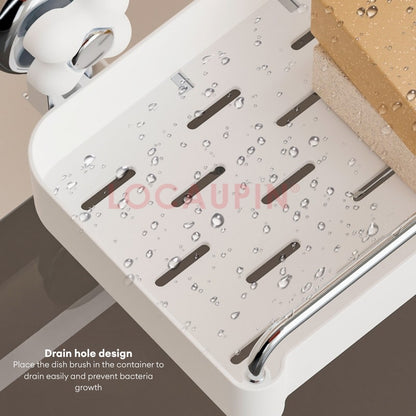 LOCAUPIN Wall Mounted Kitchen Racks Organizer Hanging Multifunctional Sunction Cup Spice Rack Storage Space Saving Shelf