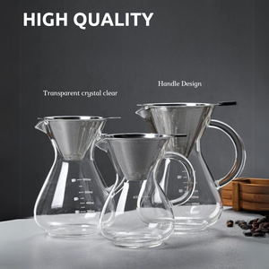 LOCAUPIN Borosilicate Glass Pour-Over Coffee Maker with Filter Manual Drip Brewer Christmas Gift