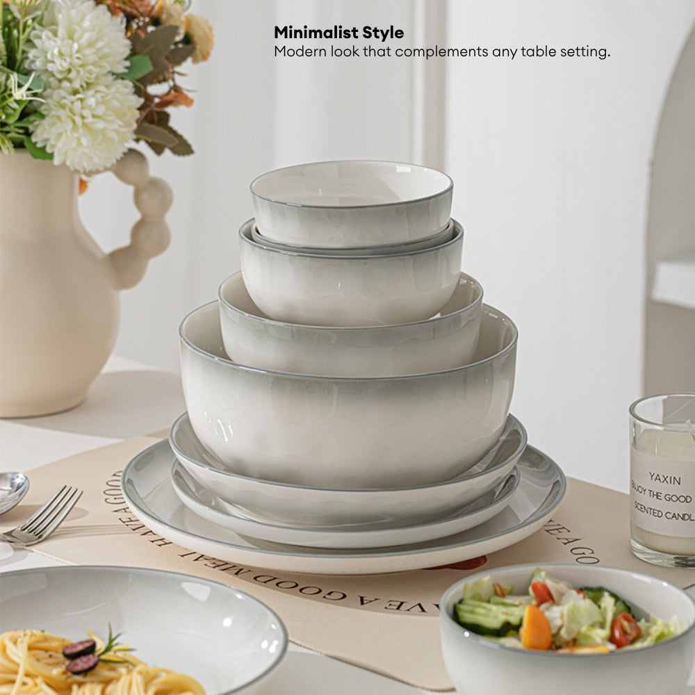 LOCAUPIN Ceramic Elegant Modern Dinnerware Microwave & Oven Safe High Quality Ceramic Bowl Plates Tableware Collection