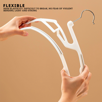Locaupin 5pcs Anti-Slip Hanger with Hook Space Saving Clothes Holder Continuous Hanging Design Wardrobe Laundry Area Organizer