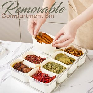 Locaupin Meal Prep Container Snack Serving Tray Compartment Food Organizer Bin Fruit Vegetable Storage Fridge Keeper