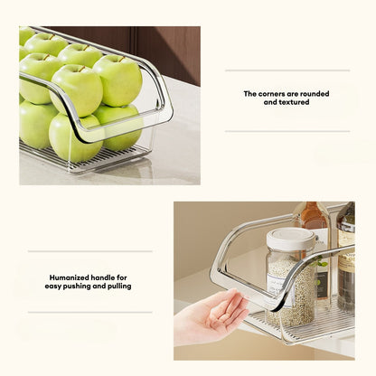 LOCAUPIN Clear Fridge Organizer Bin – BPA-Free Stackable Refrigerator Box for Food & Drink, Kitchen Shelf Organizer