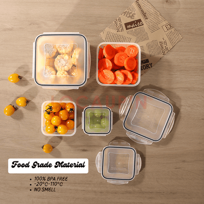 Locaupin Fresh Keeping Food Storage Airtight Leakproof Refrigerator Organizer Ideal for Meal Prep and Preserving Leftovers