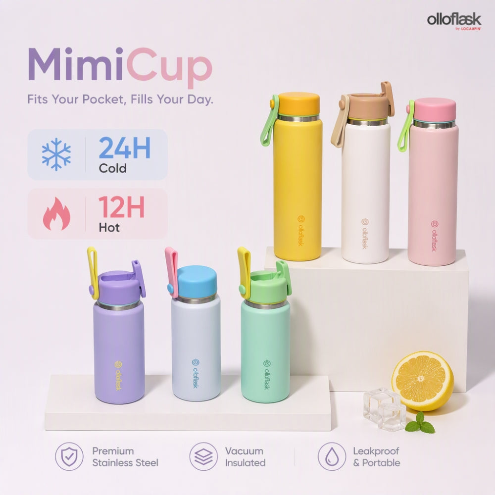 Locaupin MimiCup Series (6oz/9oz) Tumbler Sip & Strawless Insulated Vacuum Flask