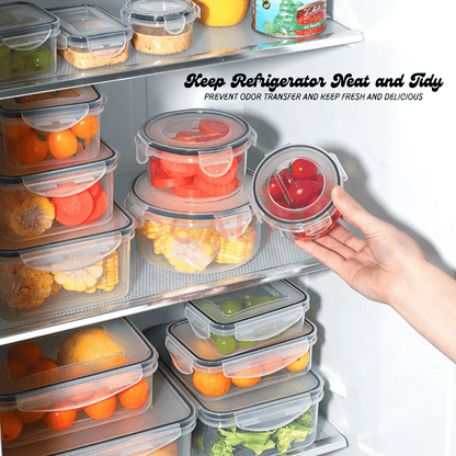 Locaupin Fresh Keeping Food Storage Airtight Leakproof Refrigerator Organizer Ideal for Meal Prep and Preserving Leftovers