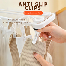 Load image into Gallery viewer, LOCAUPIN 16clips Space Saver Foldable Hanger Rotating Hook Undergarment Socks Bras Clips Organizer

