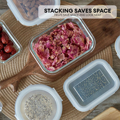 LOCAUPIN B1T1 2-Pack Airtight Borosilicate Glass Food Containers with Silicone Lid Microwave Safe Leakproof Lunch Box
