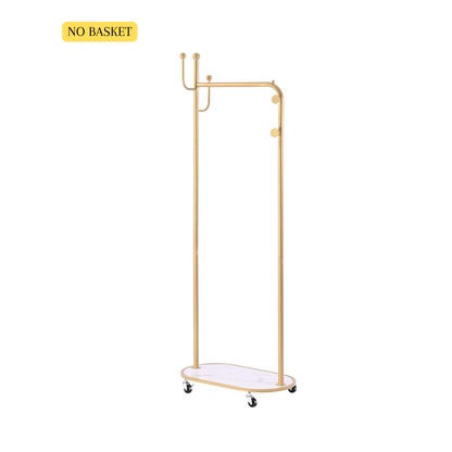 LOCAUPIN Rolling Laundry Hamper Basket Hanger Rack Wardrobe Closet Organizer Dirty Clothes Storage