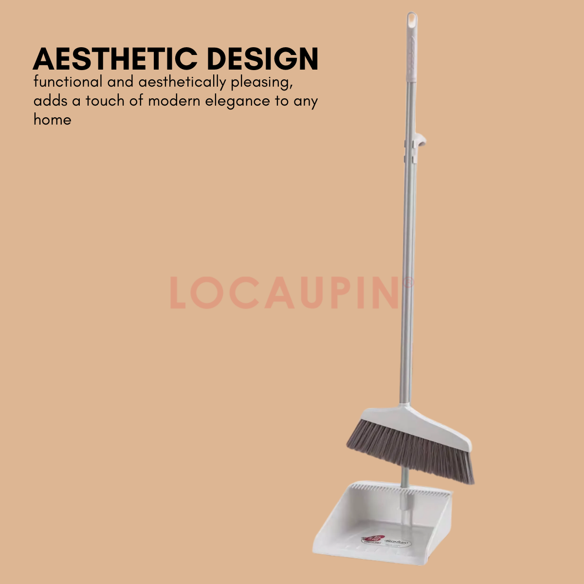 Locaupin Broom and Dustpan Set Household Floor Cleaning Tool High Quality Material Long Handle Sweeper Sturdy and Durable Cleaner