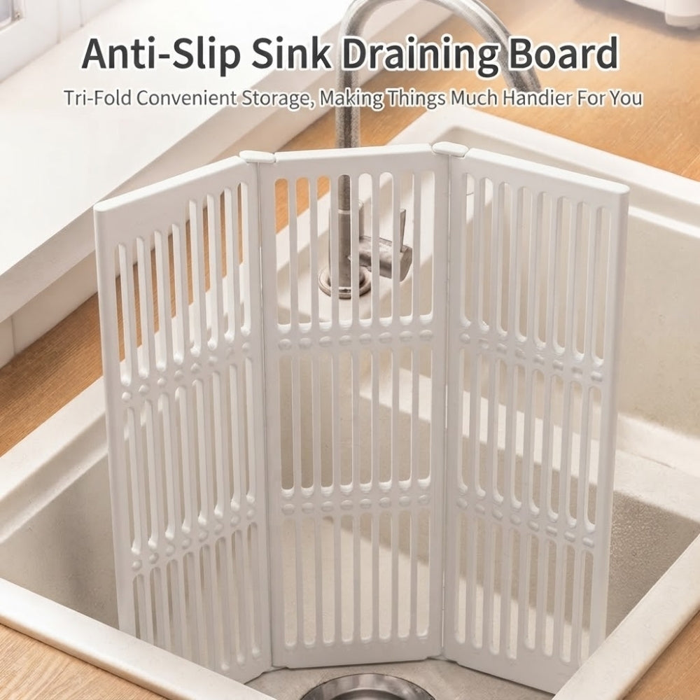 LOCAUPIN Foldable Anti-Slip Dish Drying Rack Space Saver Sink Organizer Over Sink Multifunctional Kitchen Drainer Board