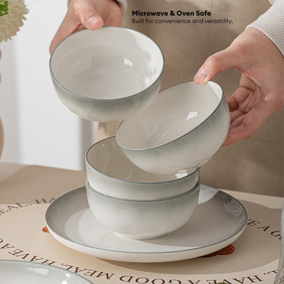 LOCAUPIN Ceramic Elegant Modern Dinnerware Microwave & Oven Safe High Quality Ceramic Bowl Plates Tableware Collection