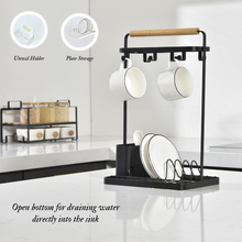 Load image into Gallery viewer, LOCAUPIN Kitchen Sink Rack Dish Drying Plate Storage Space Saver Hook Organizer Utensil Holder
