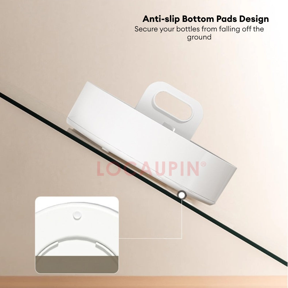 LOCAUPIN Rotatable Round Kitchen Storage Condiments Rack Organizer Seasoning Bottle Compartment Rotating Spice Rack