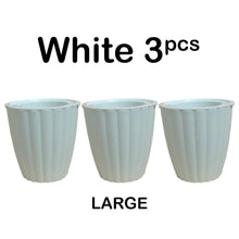 Load image into Gallery viewer, Locaupin White Line Textured Flower Pot Modern Home Garden Plants Outdoor Decor Wicking Rope Self Watering Planter
